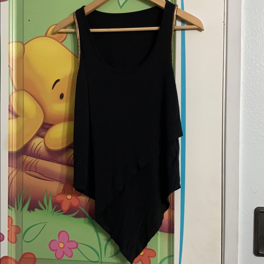 Gold and black Bebe tank top